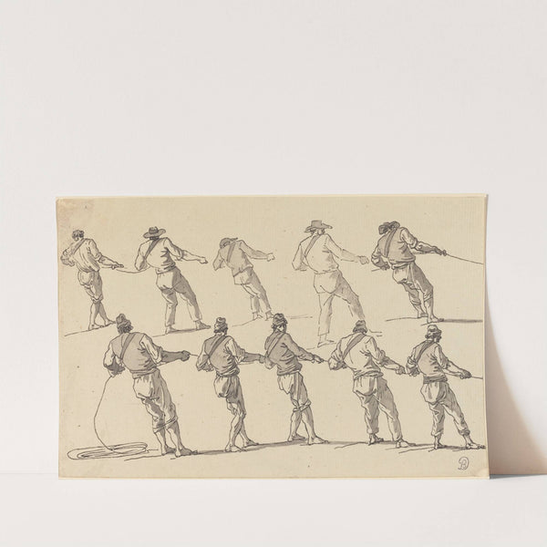 Ten Men Pulling on Ropes by Claude-Joseph Vernet