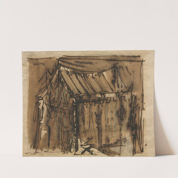 Tent (recto); Two Sketches (verso) by Josef Platzer