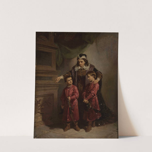 Teofila Sobieska with her sons at the grave of Żółkiewski by Walery Eljasz-Radzikowski