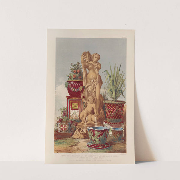 Terra cotta figure of Galatea & group of majolica garden vases by Matthew Digby Wyatt