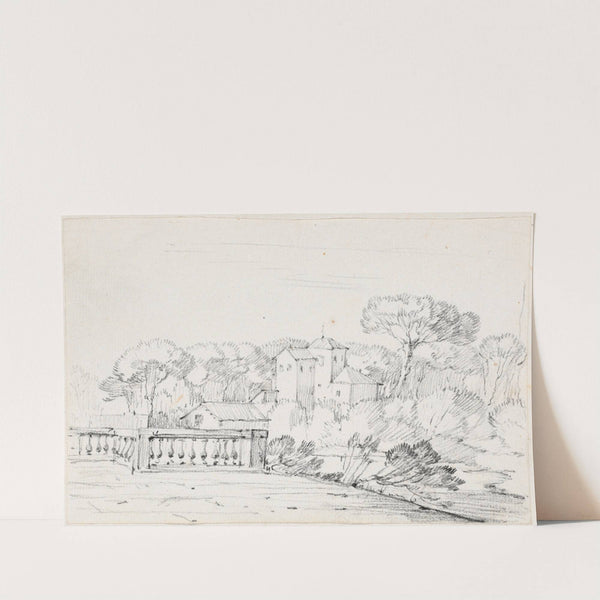 Terrace by a River with a Villa and Trees Beyond by Joseph-Marie Vien