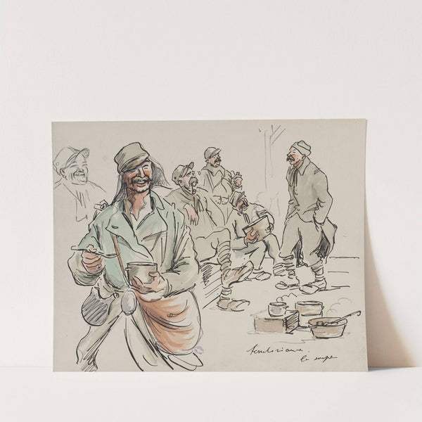 Territoriaux. La soupe (1915-1916) by Georges Goursat (Sem)