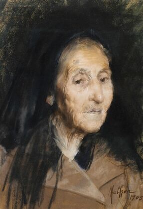 Tête de femme agée