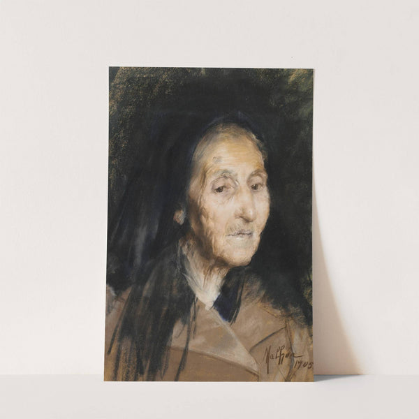 Tête de femme agée by José Malhoa