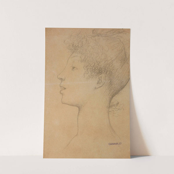 Tête de jeune femme de profil, tournée vers la gauche by Louis Candide Boulanger