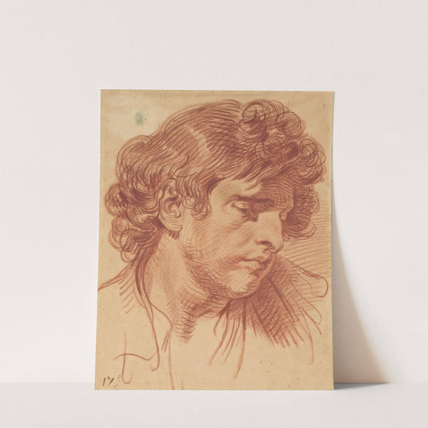 Tête d’homme aux cheveux bouclés by Jean-Baptiste Greuze