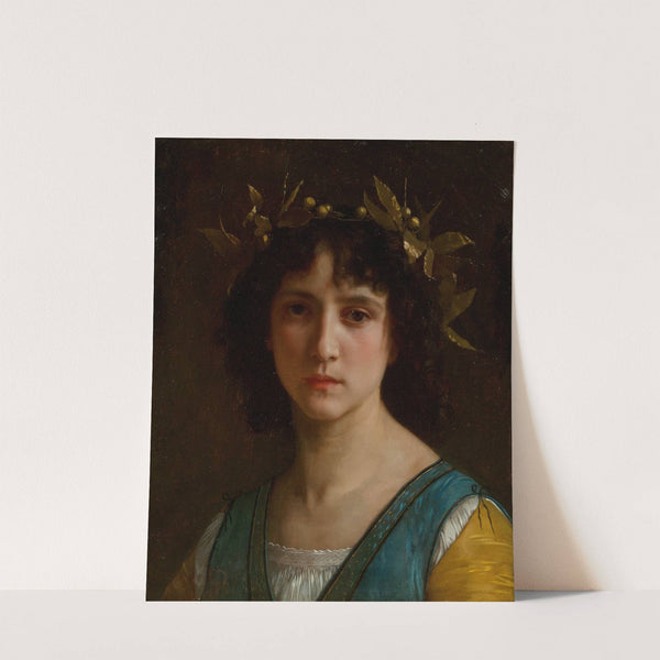 Tête d’Italienne avec une couronne de laurier (Head of an Italian girl with a laurel wreath) (1872) by William Bouguereau