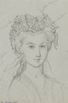 Tête féminine avec coiffe à volants de dentelle (1862-1863)