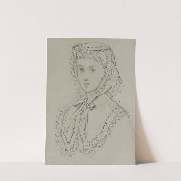 Tête féminine avec coiffe et fichu de dentelle (1866-1867) by Anaïs Colin-Toudouze