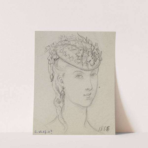 Tête féminine avec coiffe fleurie (1866) by Anaïs Colin-Toudouze