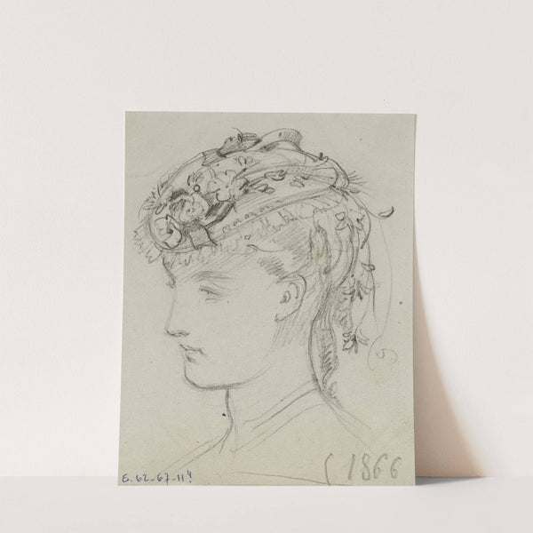 Tête féminine avec coiffe fleurie (1866) by Anaïs Colin-Toudouze