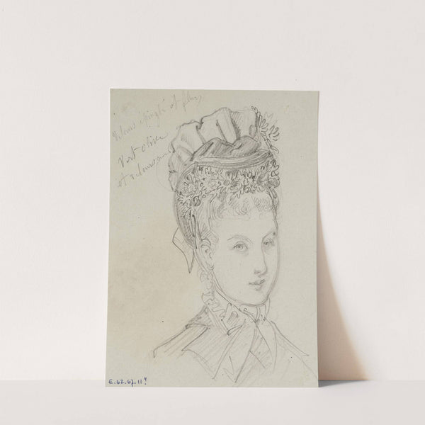 Tête féminine de profil avec coiffe de rubans (1873) by Anaïs Colin-Toudouze