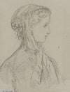 Tête féminine de profil avec coiffe nouée sous le menton (1862-1872)