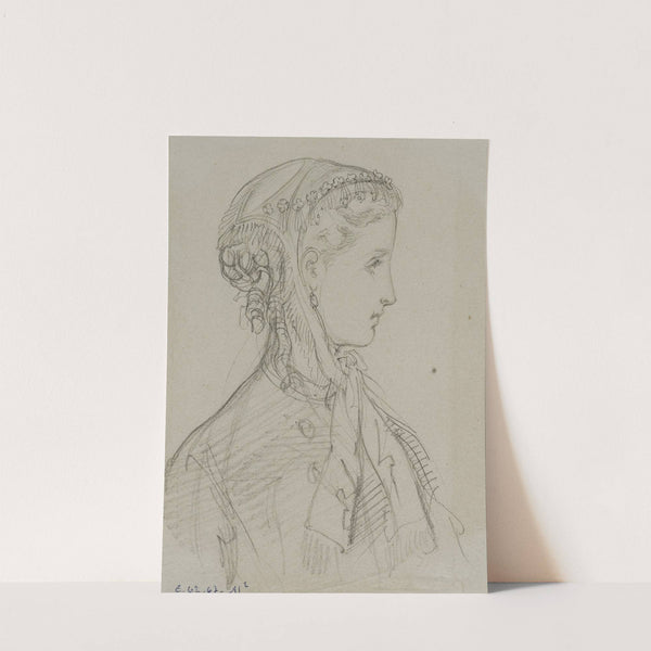 Tête féminine de profil avec coiffe nouée sous le menton (1862-1872) by Anaïs Colin-Toudouze