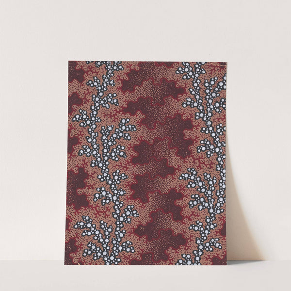 Textile Design with Vertical Undulating Garlands of Pearls Separated by Vertical Strips of Vermicular Pattern over a Stippled Background by Anonymous