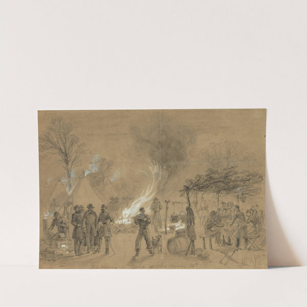 Thanksgiving in camp by Alfred Rudolph Waud