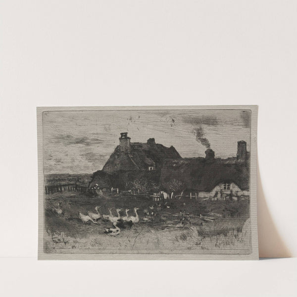 Thatched Cottages (1878) by Félix Hilaire Buhot