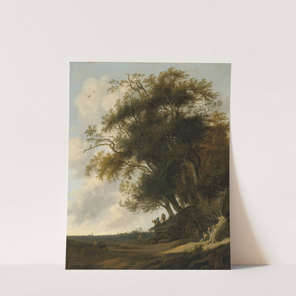 Thatchers mending a roof in a dune landscape by Anthonie Jansz. van der Croos