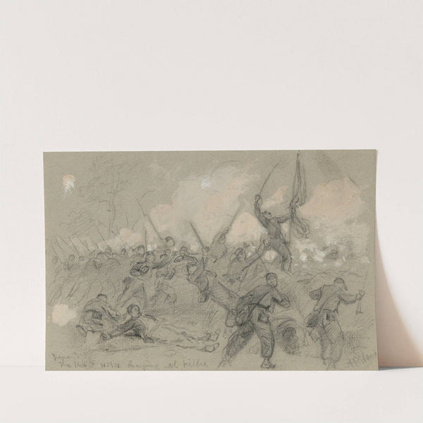 The 164th N.Y.V charging Col. killed by Alfred Rudolph Waud