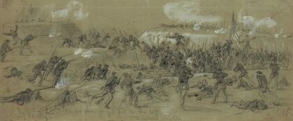 The 24th Corps charging a fort to the left.