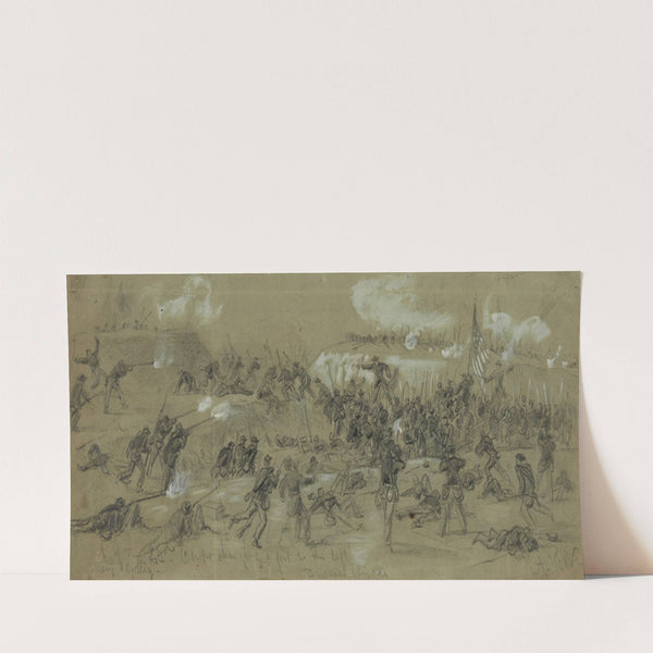 The 24th Corps charging a fort to the left. (1865) by Alfred Rudolph Waud