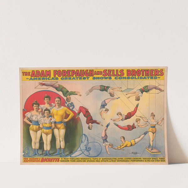 The Adam Forepaugh and Sells Brothers. The daring and captivating Bicketts…. (1898) by Courier Litho. Co.