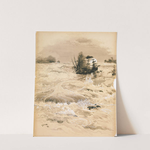 The American Rapids by Moonlight (1893) by Harry Fenn