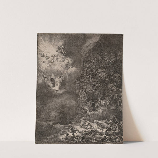 The angel appearing to the shepherds (1634) by Rembrandt van Rijn