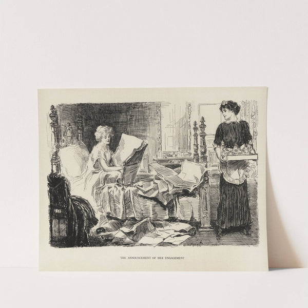 The announcement of her engagement (1916) by Charles Dana Gibson