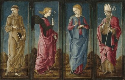 The Annunciation with Saint Francis and Saint Louis of Toulouse (four panels)