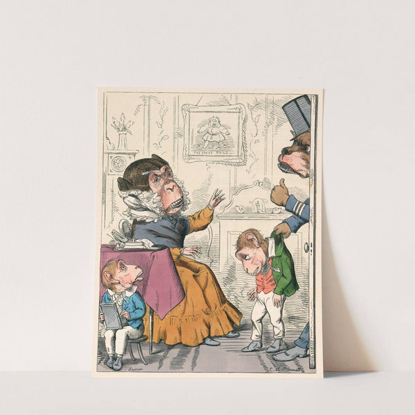 The Ape And Her Two Young Ones (1857) by Charles Henry Bennett