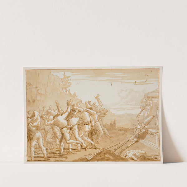 The apparition of the skeleton of Punchinello before his tomb by Giovanni Domenico Tiepolo