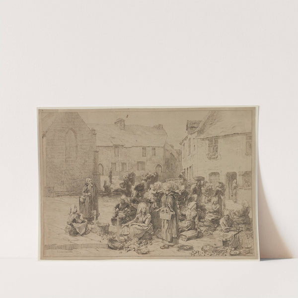 The Apple Market at Landerneau by Léon Augustin Lhermitte