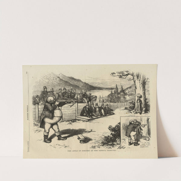 The apple of discord at the Geneva tribunal (1872) by Thomas Nast