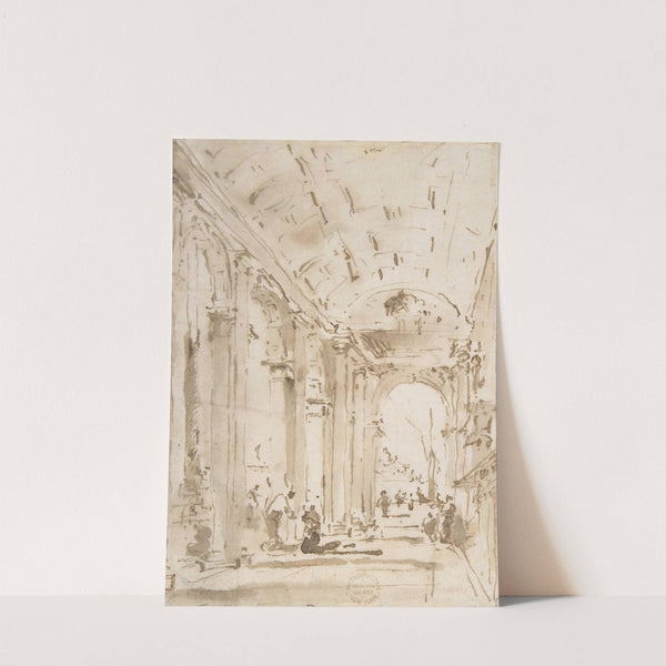 The Arcade of the Libreria, Looking Toward San Giorgio Maggiore (1712–93) by Francesco Guardi