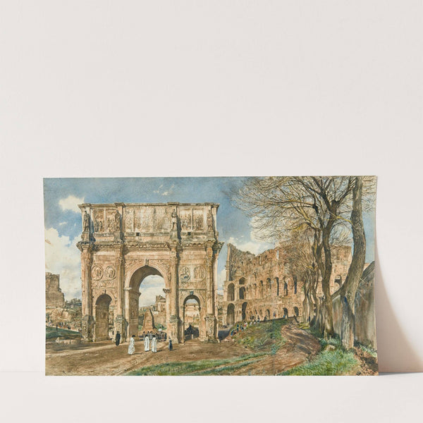 The Arch Of Constantine And The Colosseum, Rome (1872) by Rudolf von Alt