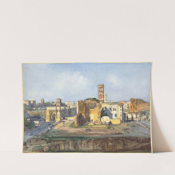 The Arch of Titus and the Temple of Venus and Rome near the Roman Forum by Ippolito Caffi