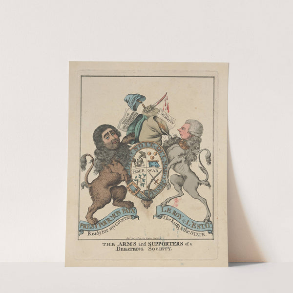 The arms and supporters of a debateing society. (1798) by Robert Dighton