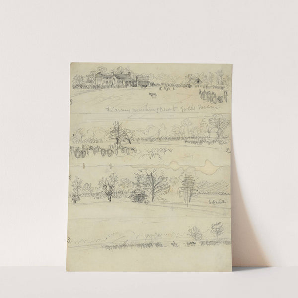 The army marching past Todds Tavern by Alfred Rudolph Waud