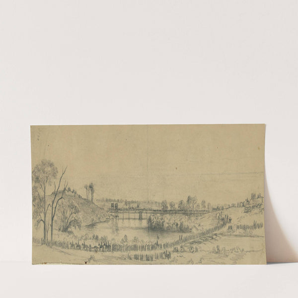 The Army of the Potomac crossing the Rappahannock River. Retreat from Culpepper to Centreville (1863) by Edwin Forbes