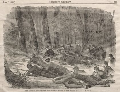 The Army of the Potomac – Our Outlying Picket in the Woods (1862)