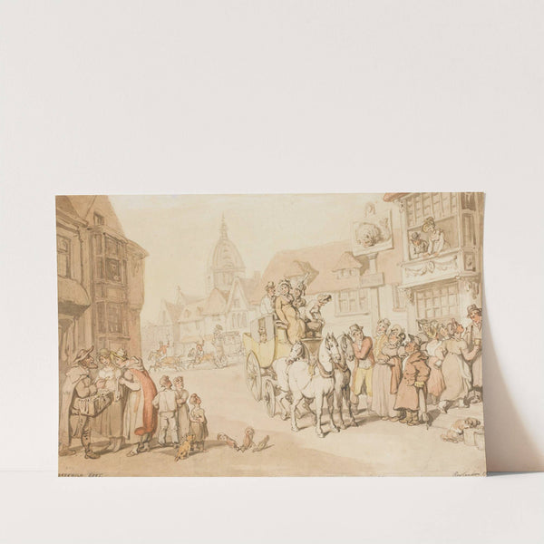 The Arrival Of A Coach At The Dolphin Inn, Greenwich by Thomas Rowlandson