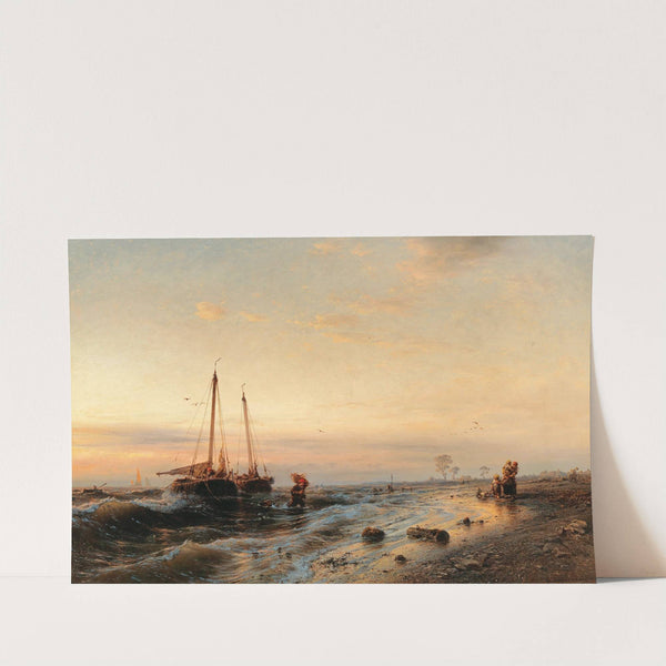 The arrival of the fishing boats by Eduard Hildebrandt