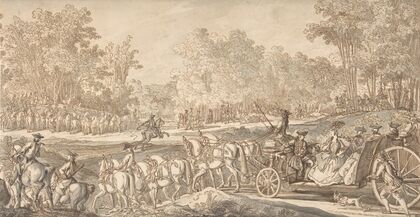 The Arrival of the Princely Carriage at the Starting Point of the Hunt (ca. 1756)