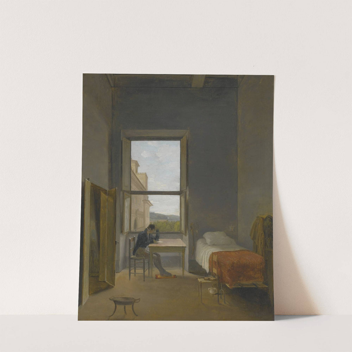 The artist in his room in the Villa Medici, Rome by Jean-Baptiste Auguste Vinchon