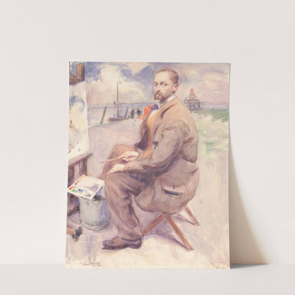 The artist painting by the sea (1917) by Richard Baseleer