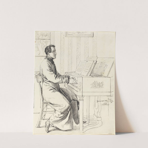 The Artist’s Brother-in-Law, Ludwig Hassenpflug_Preparing to Play the Piano (1826) by Ludwig Emil Grimm