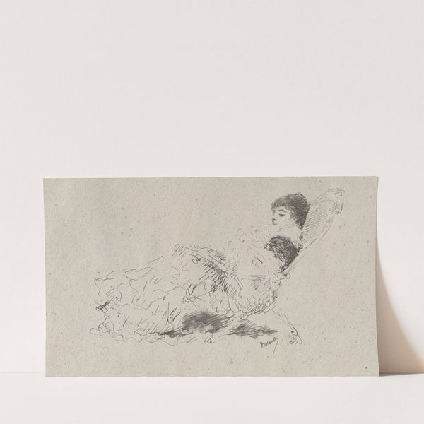 The Artist’s Daughter Eleonora Reclining on a Chaise-Longue (1879) by Domenico Morelli
