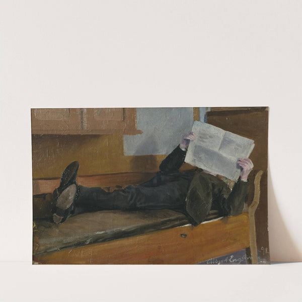 The Artist’s Father, Reading a Newspaper (1892) by Albert Engström