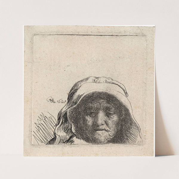 The Artist’s Mother: Head only, full Face (1628) by Rembrandt van Rijn